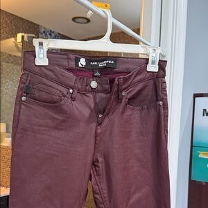 Karl Lagerfeld Women's Dark Red Skinny Jeans